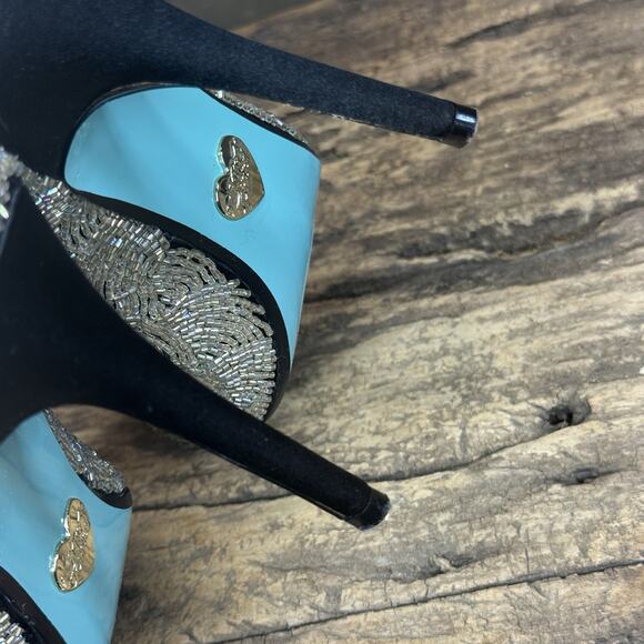 Betsey Johnson “Blue by Betsey Johnson” Silver Beaded Sequin Heels – Size 7M - Picture 11 of 11